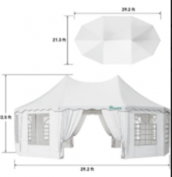 Octagon20Measurements 1688593214 Octagon 29'x21' Party tent from $449 a day